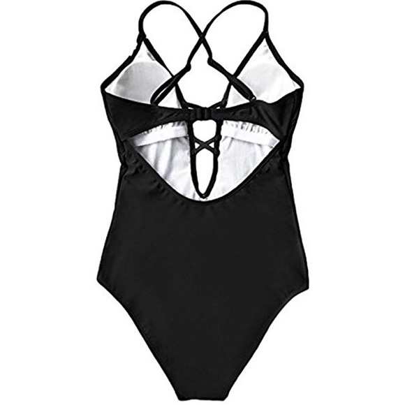 Last one!! Deep V Neck Floral Lace Monokini - Picture 3 of 3